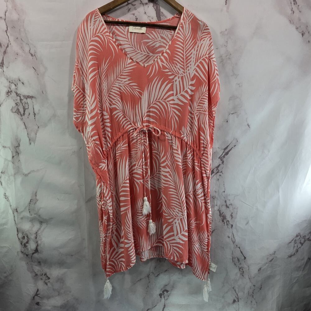 Cleobella Cover Up Womens Pink White Beach Topper Dress Tassel Dreamy Palm